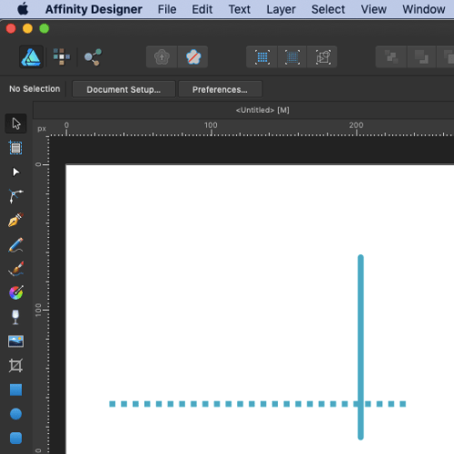 affinity designer dotted line