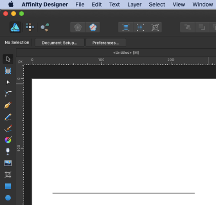 affinity designer horizontal line