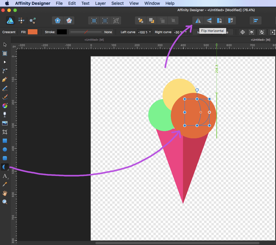 affinity designer scoopd cream crescent