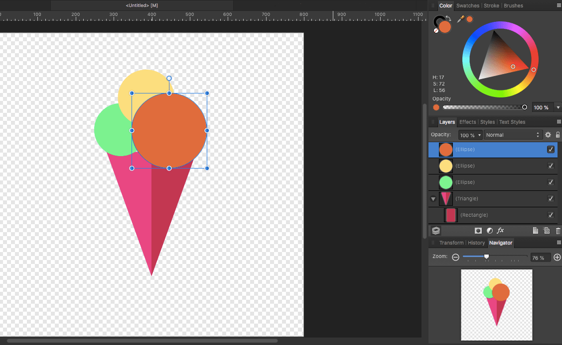 affinity designer scooped creams