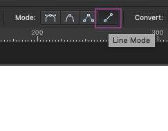 affinity designer pen tool line mode