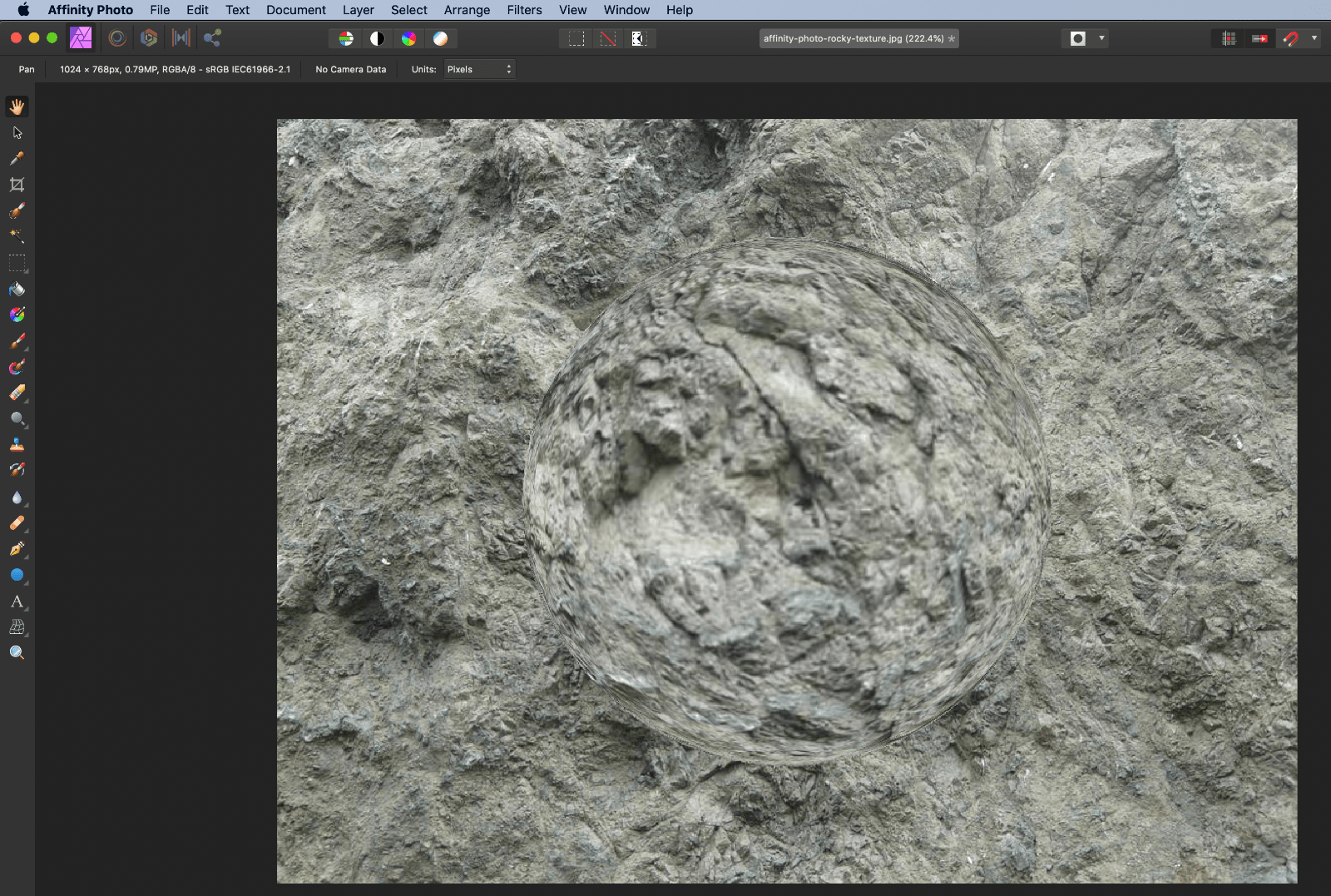 affinity photo repeat sphere effect