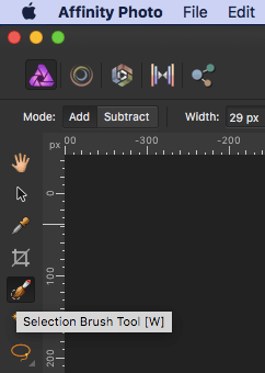 affinity photo selection brush tool