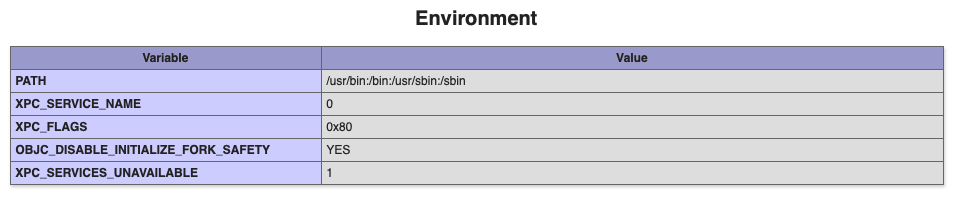 php environment variables